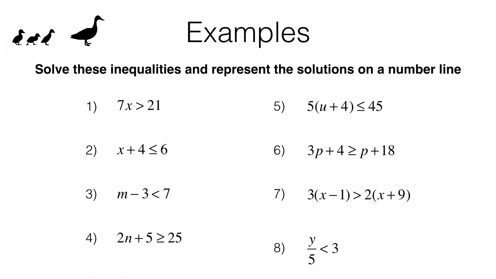 Aa – Solving linear inequalities in one variable – BossMaths