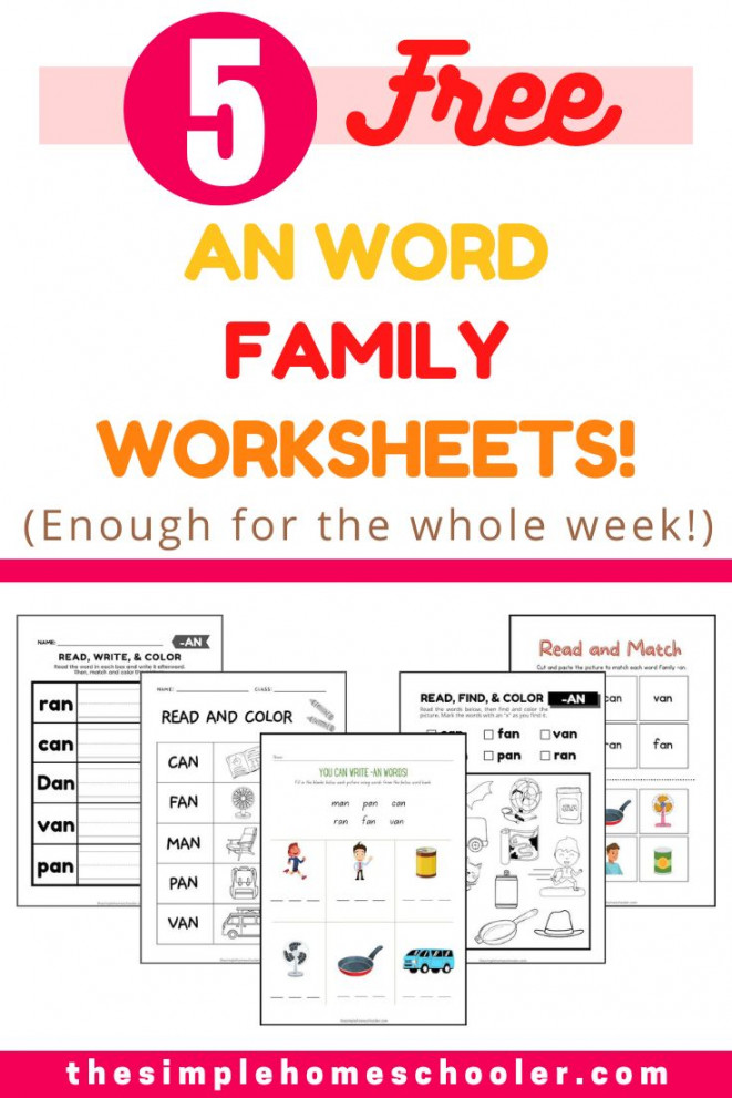 AN Word Family Worksheets: Free & Instant Download! - The Simple