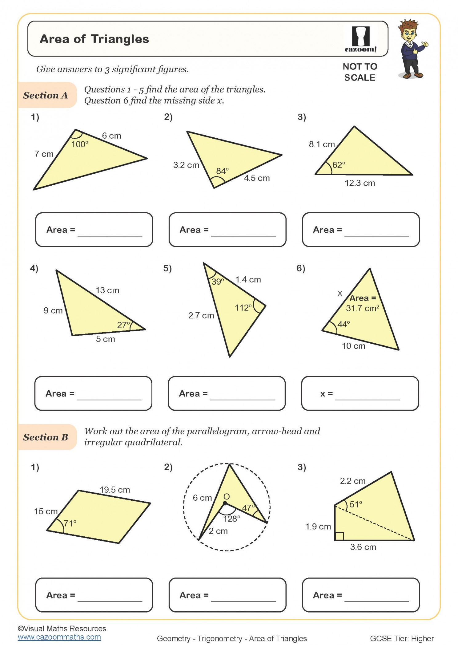 Area of Triangles Worksheet  Fun and Engaging PDF Worksheets