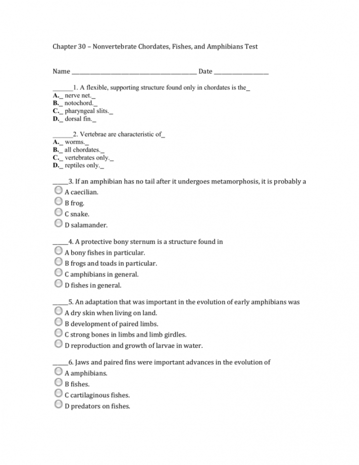 Chapter  – Nonvertebrate Chordates, Fishes, and Amphibians