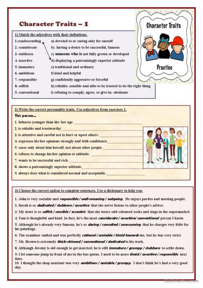 Character Traits - : English ESL worksheets pdf & doc