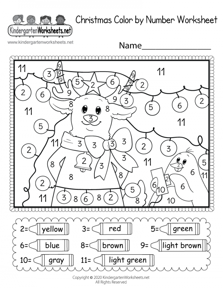 Christmas Color by Number Worksheet - Free Printable, Digital, & PDF