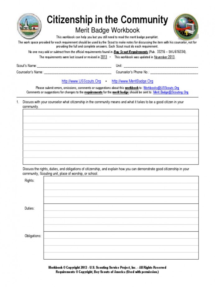 Citizenship in The Community MB Workbook  PDF  Boy Scouts Of