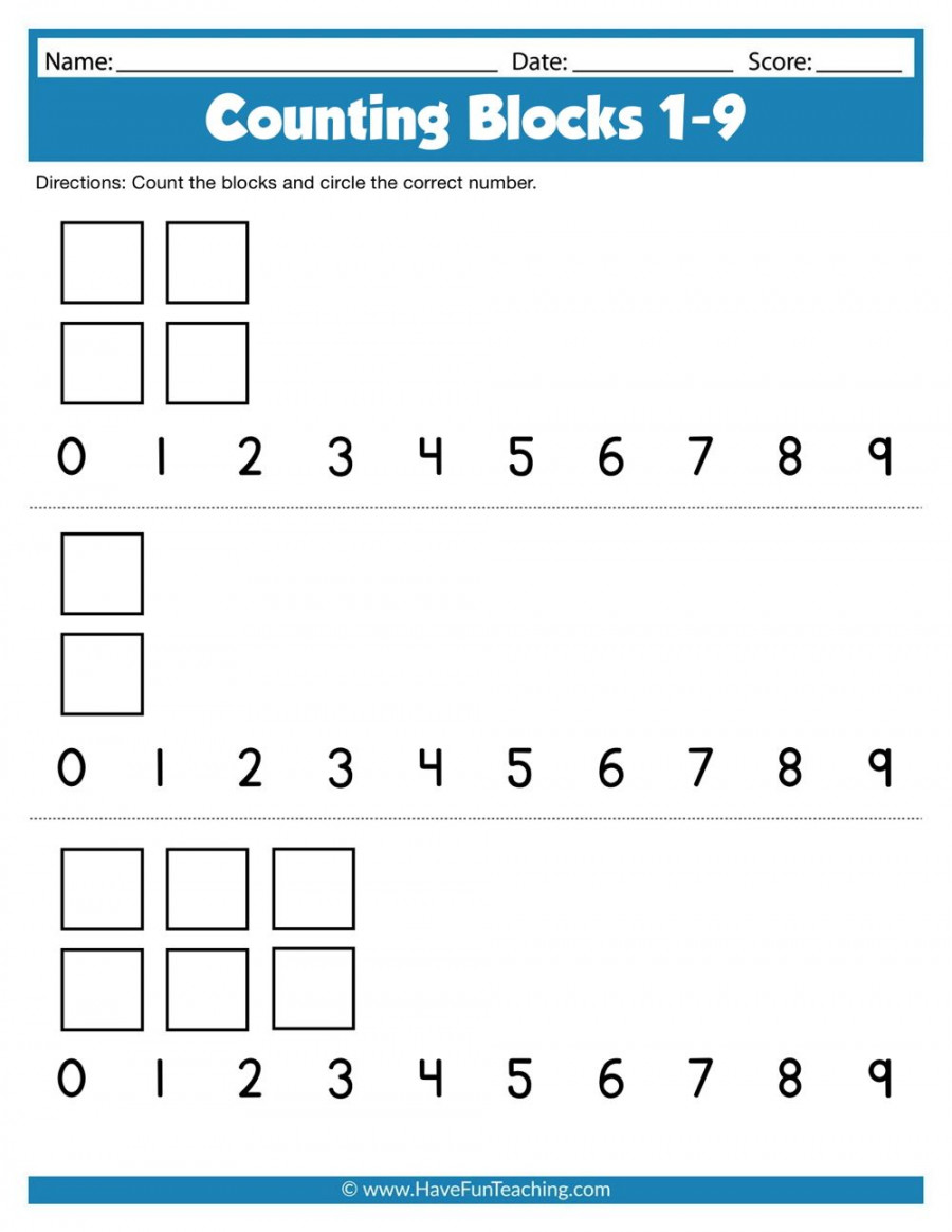 Counting Blocks - Worksheets - Have Fun Teaching