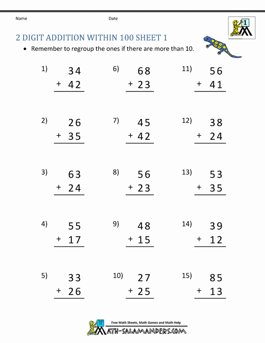 Digit Addition Worksheets