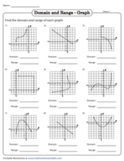 Domain and Range Worksheets