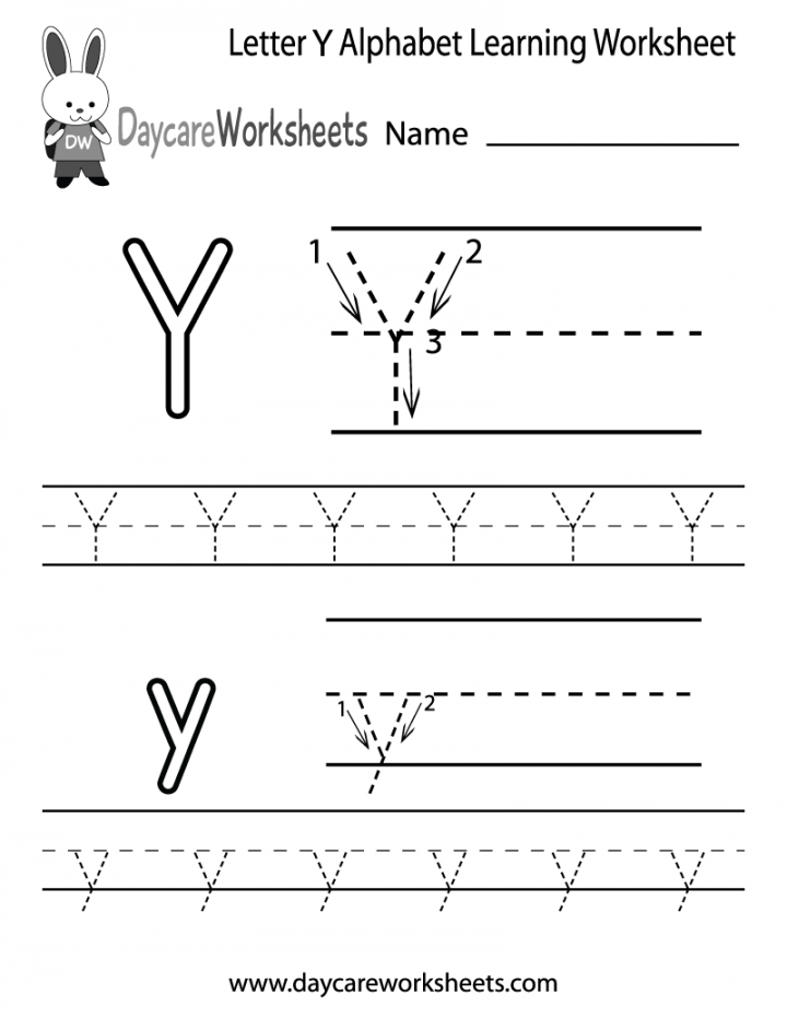 Free Letter Y Alphabet Learning Worksheet for Preschool  Alphabet