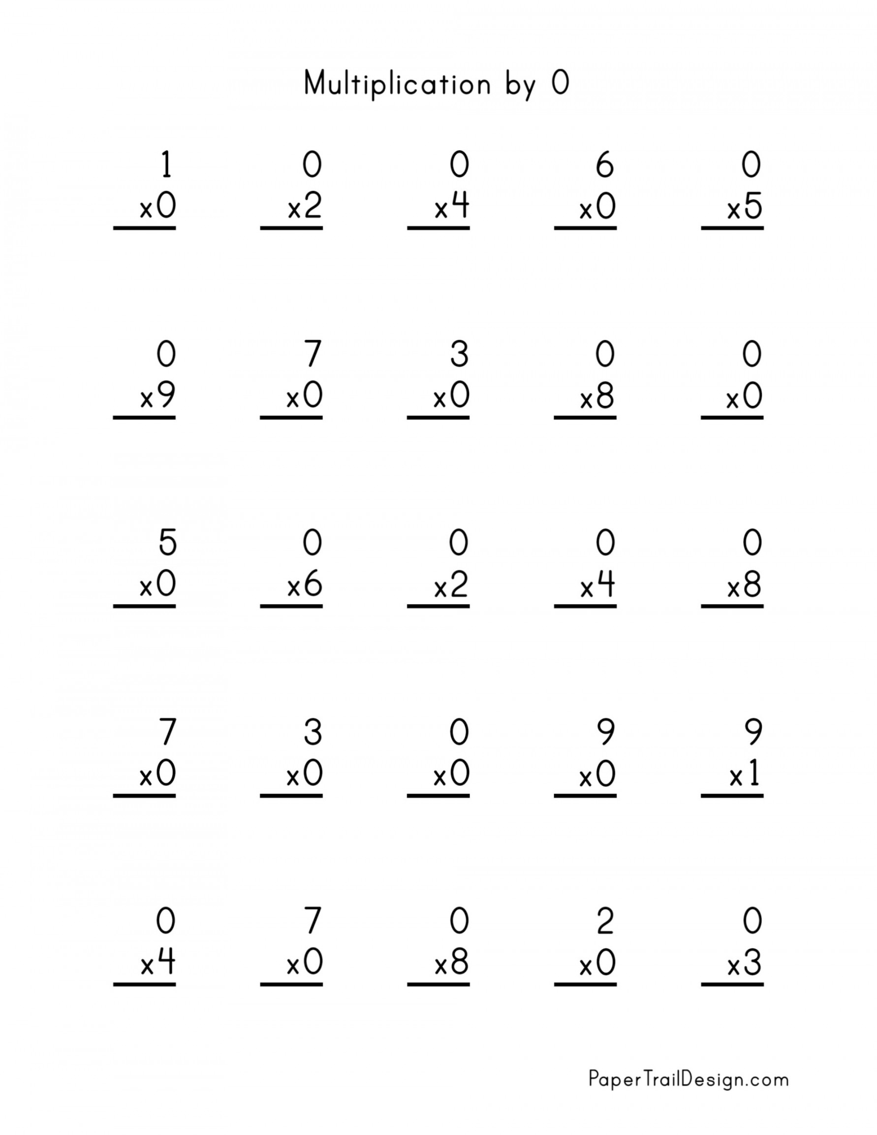 Free Multiplication Worksheets -2 - Paper Trail Design