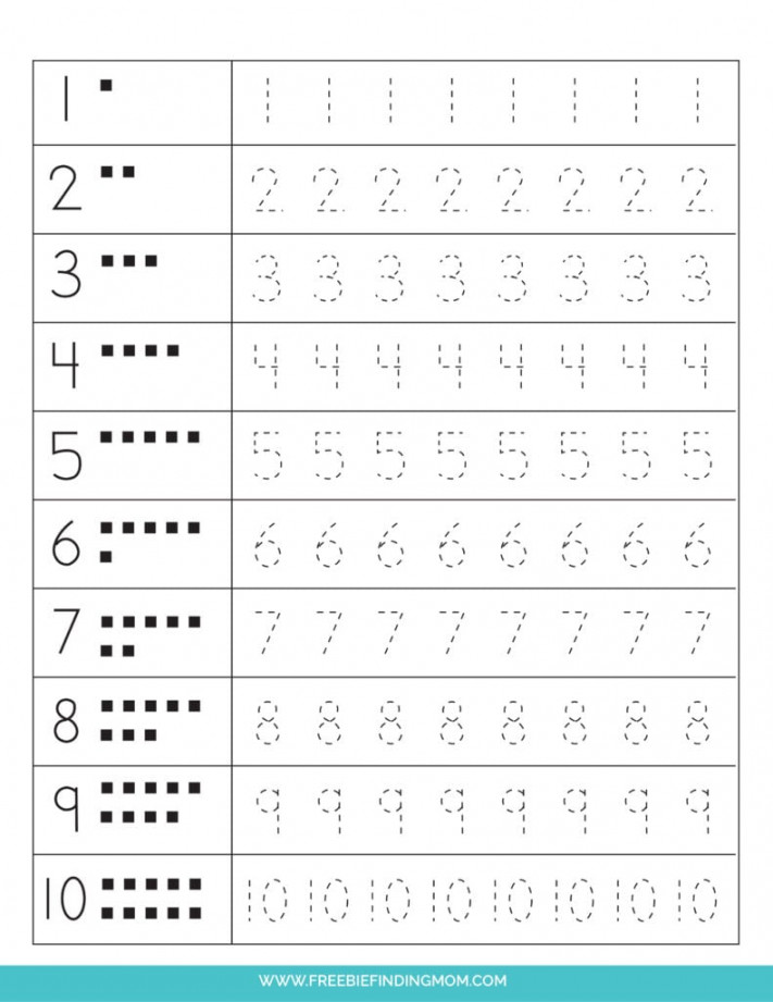 Free Number Tracing Worksheets - (PDF Downloads) - Freebie