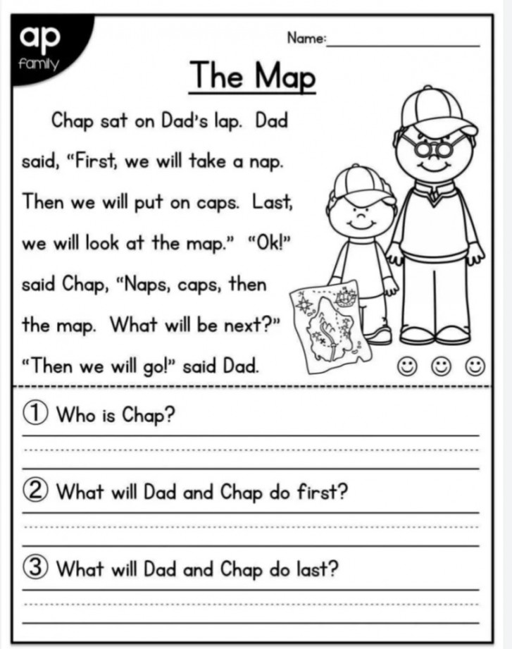 Free Printable Kindergarten Reading Worksheets - Activity School