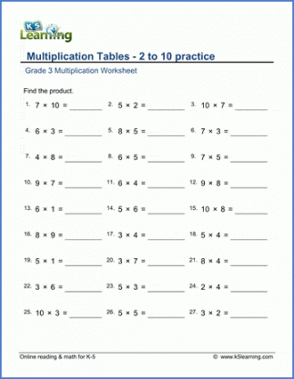 Grade  Multiplication Worksheets - free & printable  K Learning