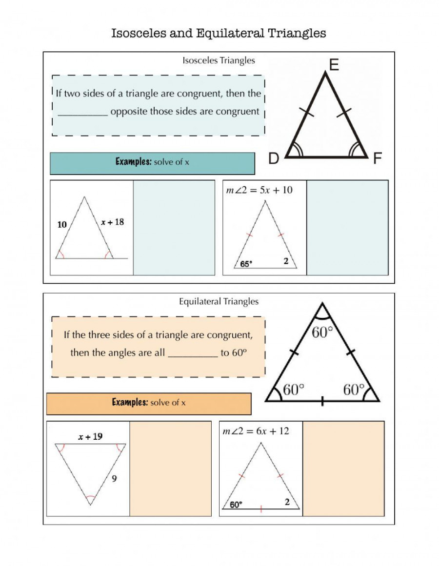 Isosceles and Equilateral Triangles Notes worksheet  Live Worksheets