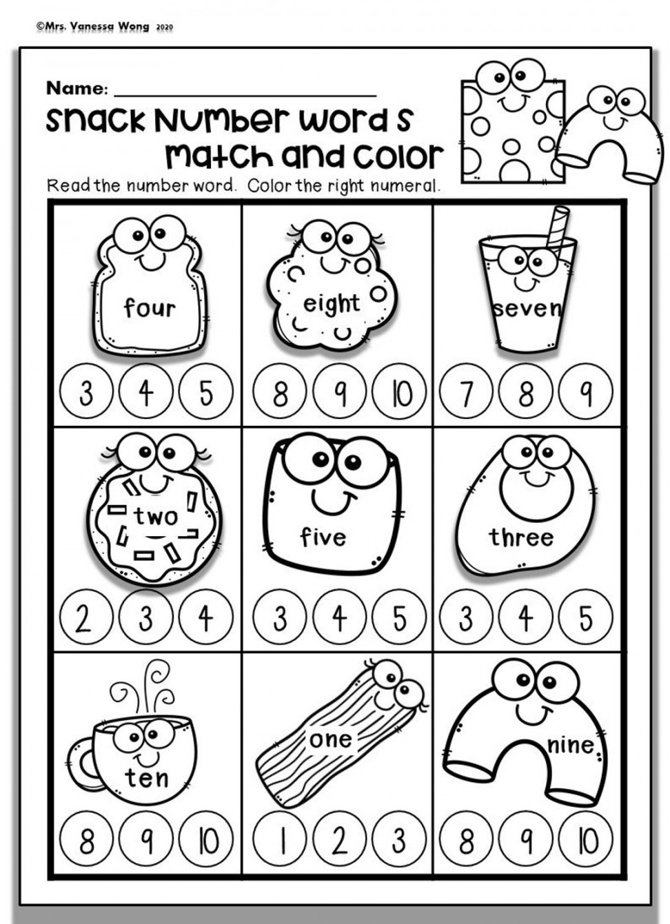 Kindergarten Mathe Arbeitsblätter: Numbers -0 Number Words - Etsy