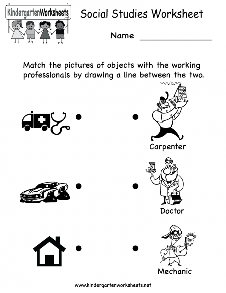 Kindergarten Social Studies Worksheet Printable  Kindergarten