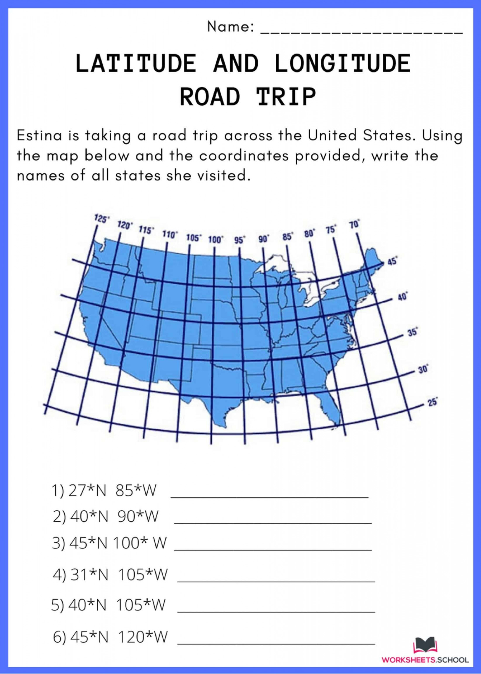 Latitude and Longitude Worksheets [PDF] - EduWorksheets