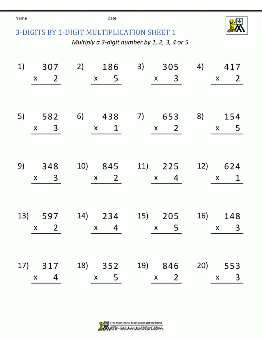 Math Multiplication Worksheets th Grade