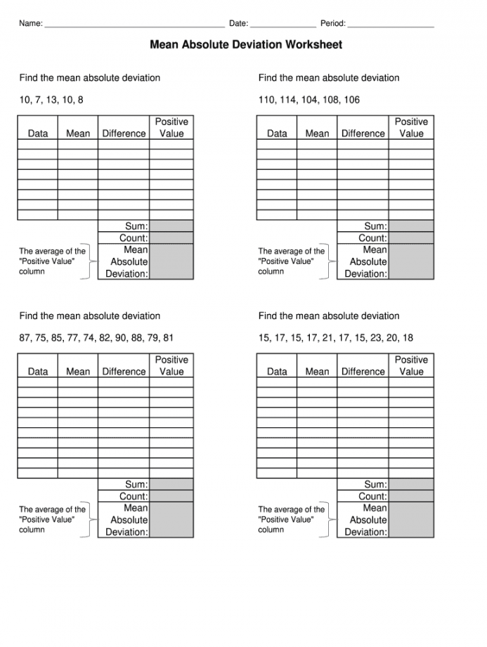 Mean absolute deviation worksheet: Fill out & sign online  DocHub