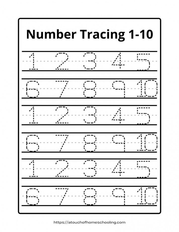 Number Tracing - PDF - Free Printable Worksheets