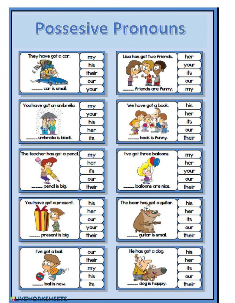 Possessive Pronouns online pdf worksheet  Live Worksheets