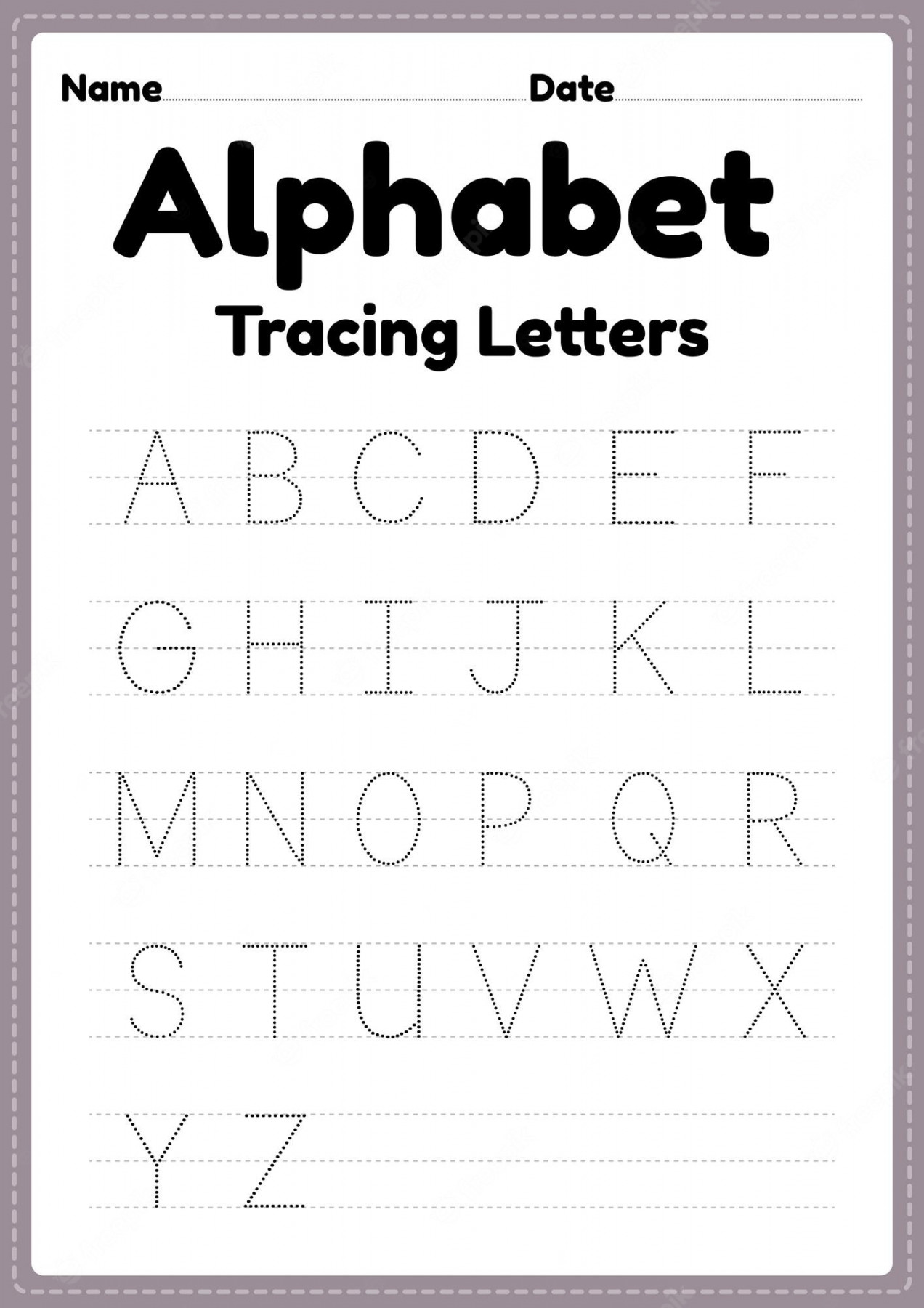 Premium Vector  Alphabet worksheets for kindergarten tracing