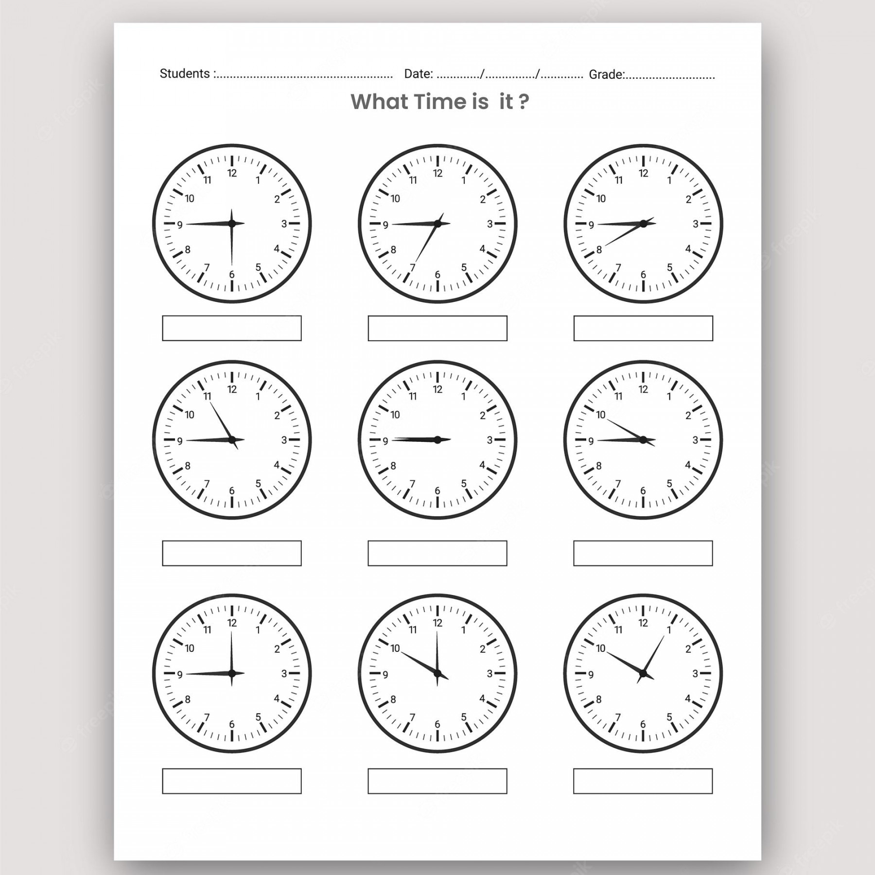 Premium Vector  Time learning worksheet and telling time