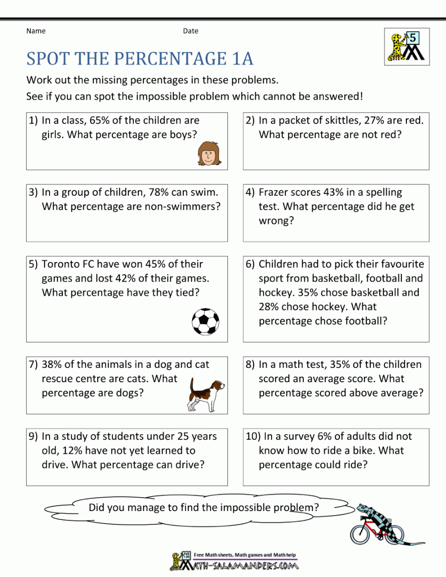 rd-th Grade Calculating Percent Math Problems Twinkl USA