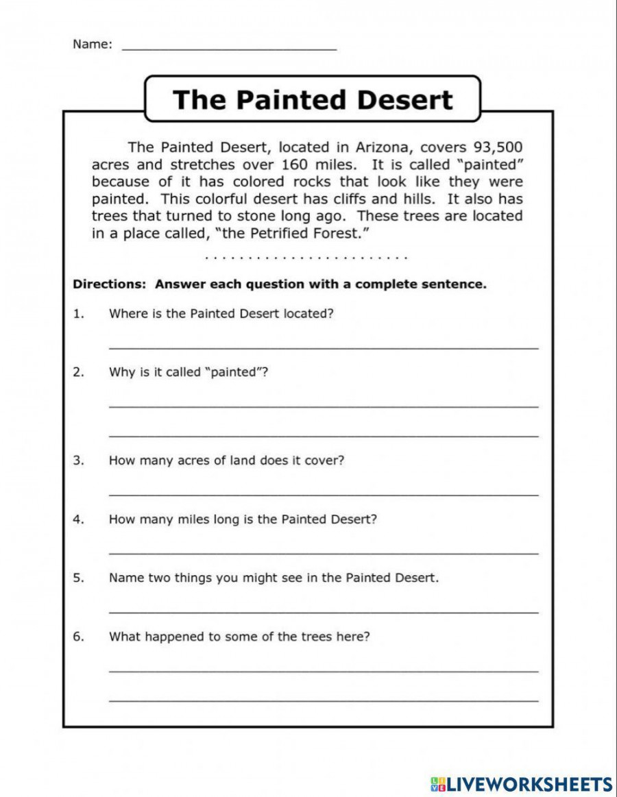 Reading Comprehension online exercise for Grade   Live Worksheets