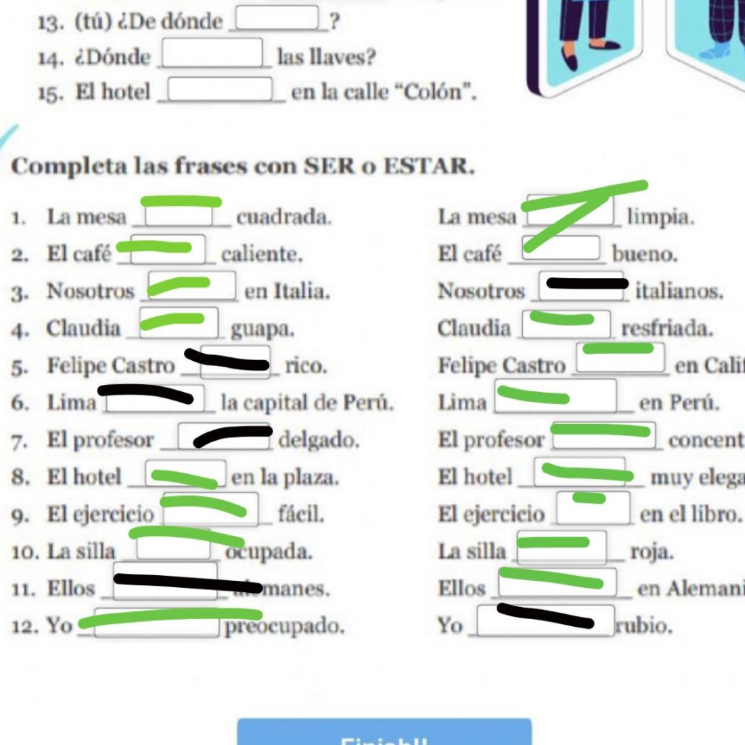 Ser o estar live worksheet answers please - brainly