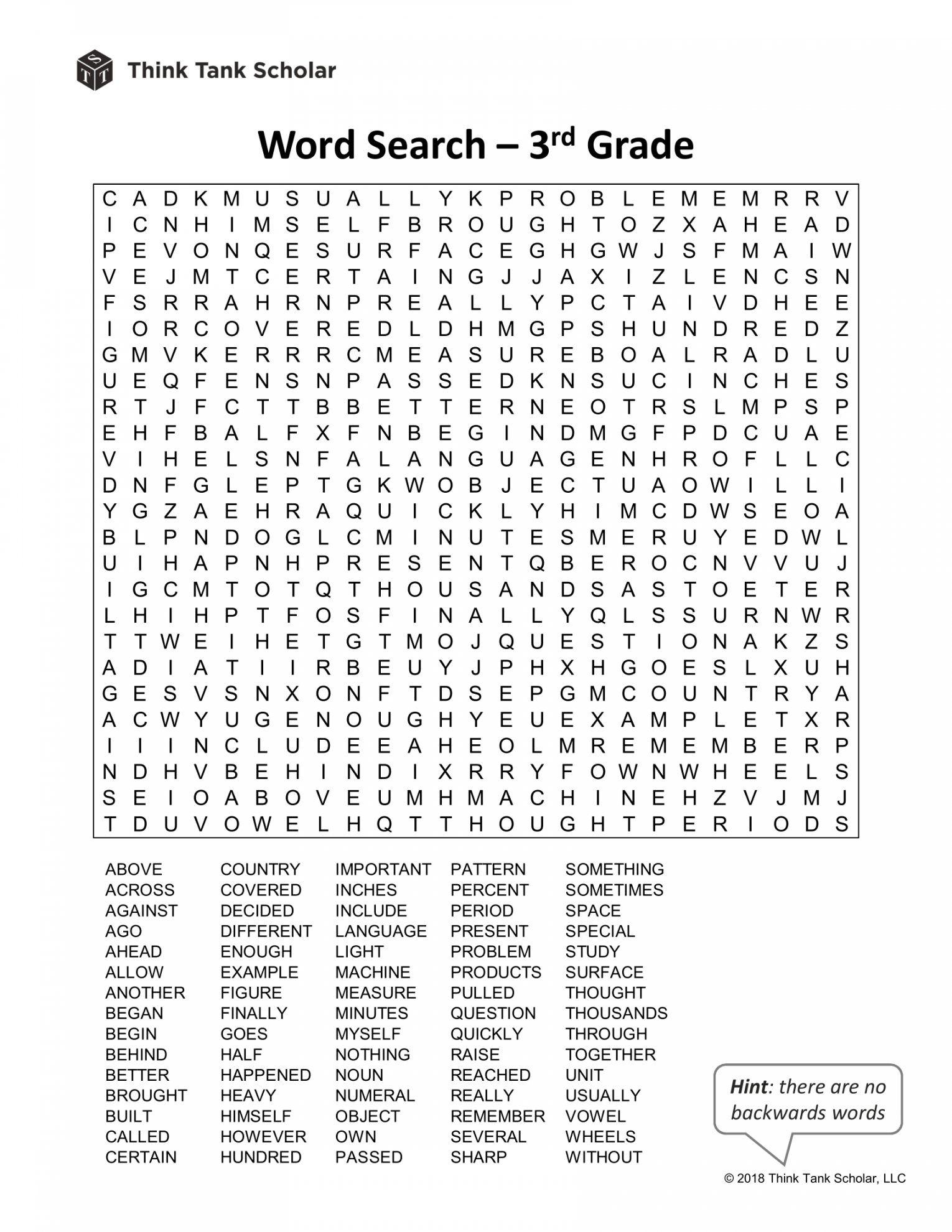 Sight Words Worksheet (FREE) Word Search rd Grade Printable