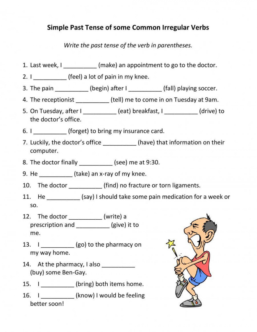 Simple Past Tense of some Common Irregular Verbs worksheet  Live