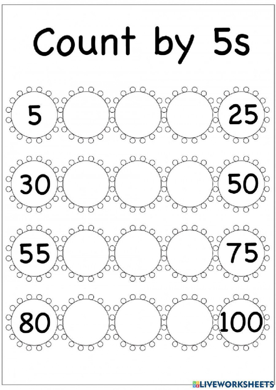 Skip counting by s interactive worksheet  Live Worksheets