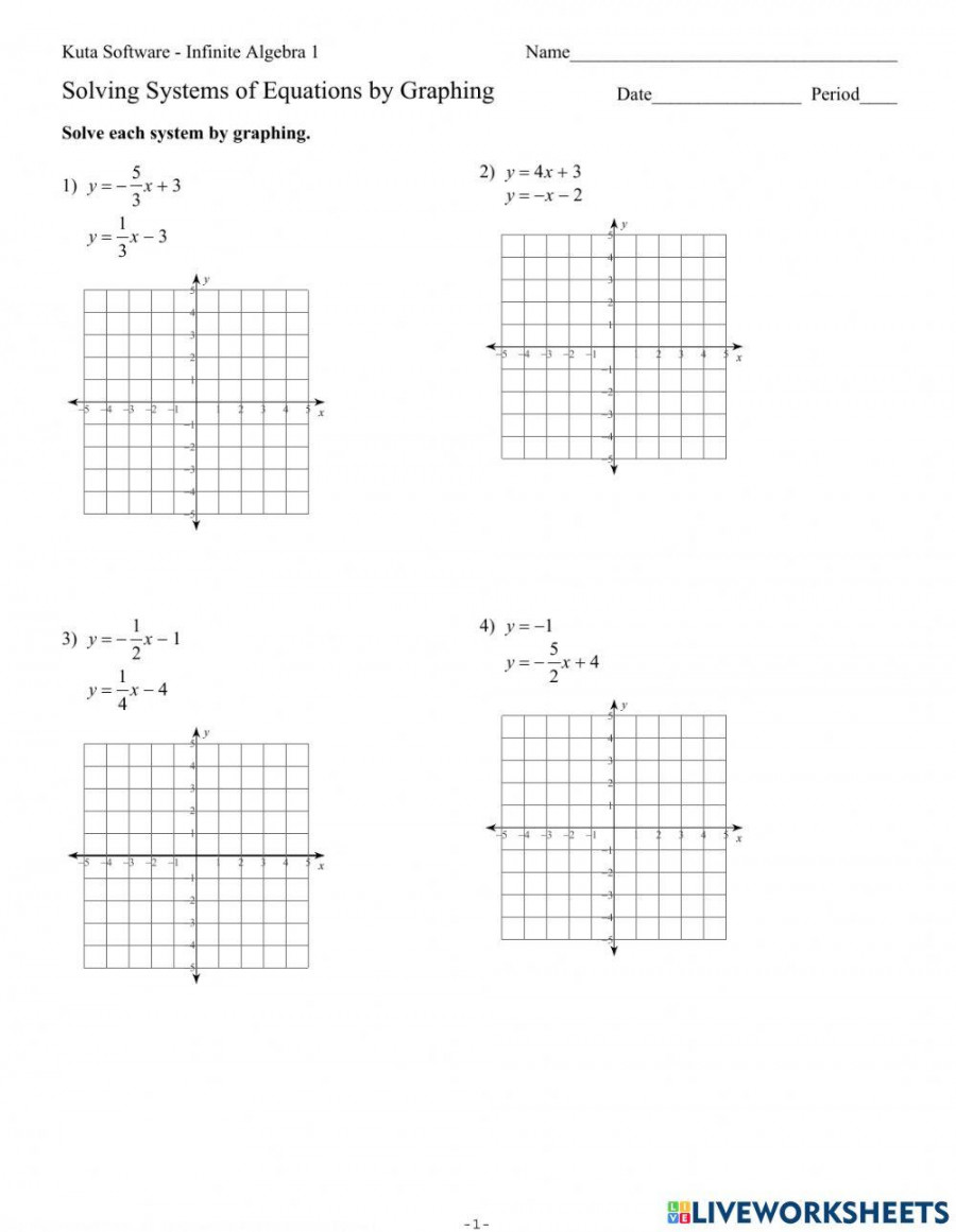 Systems of Equations Graphing worksheet  Live Worksheets