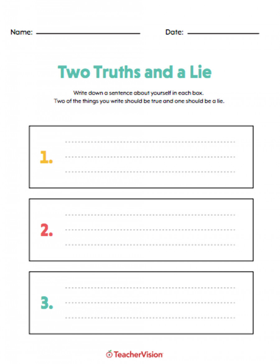 Two Truths And A Lie Icebreaker - TeacherVision