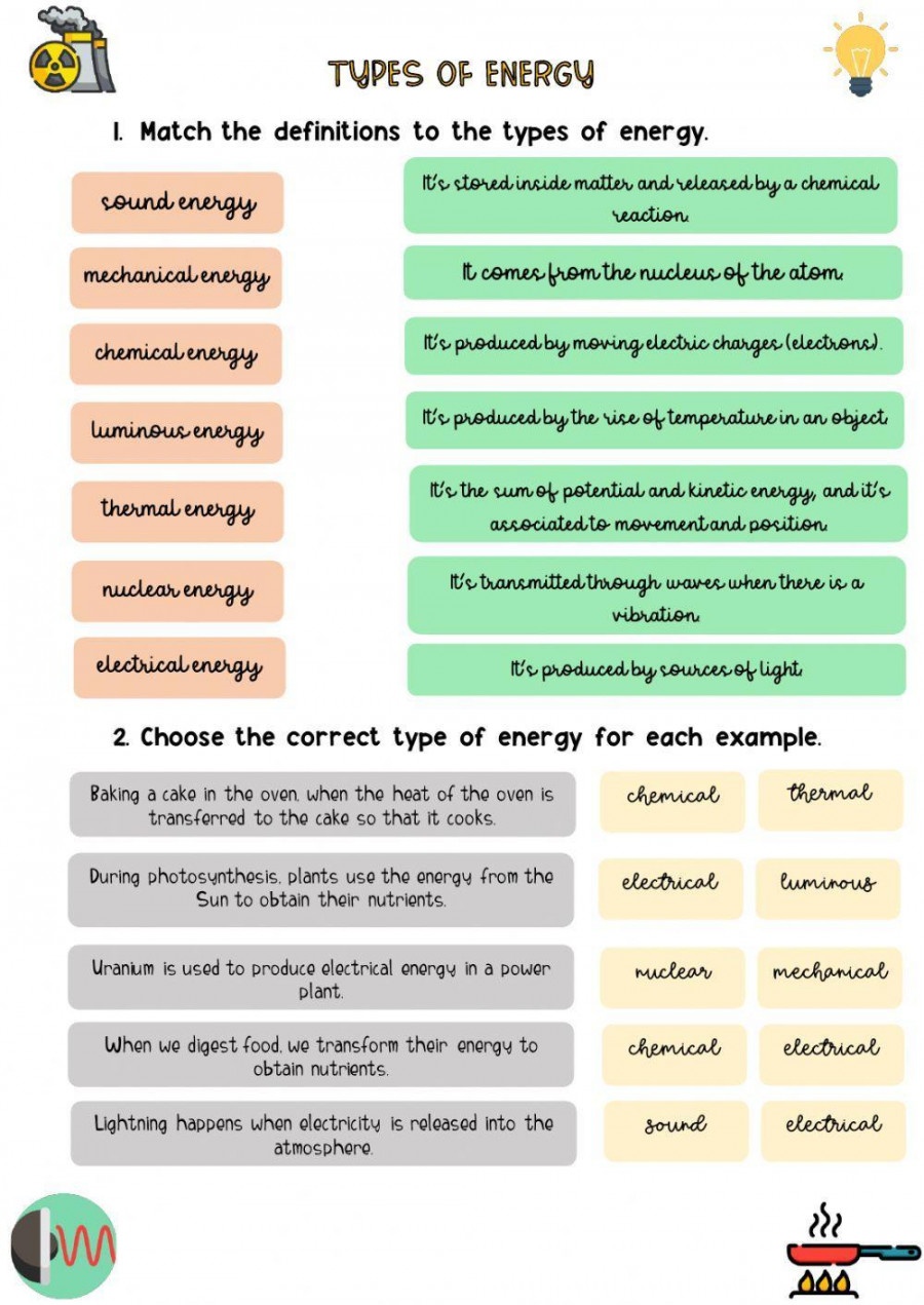 Types of Energy online worksheet  Live Worksheets