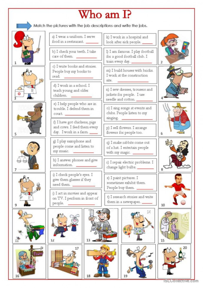 Who am I?: English ESL worksheets pdf & doc