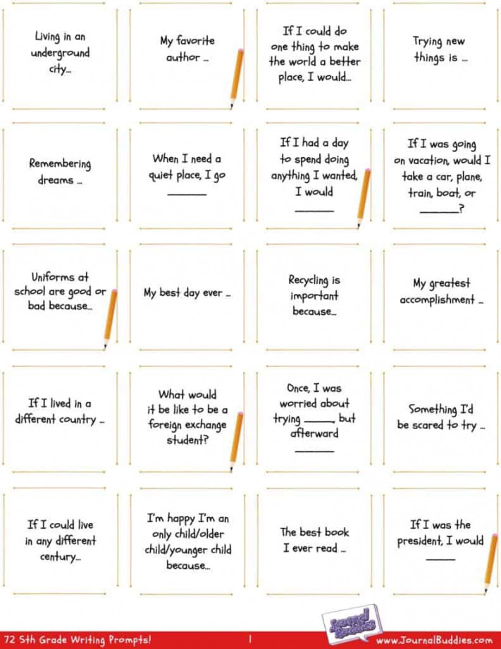 Wonderful Writing Worksheets for th Grade • JournalBuddies