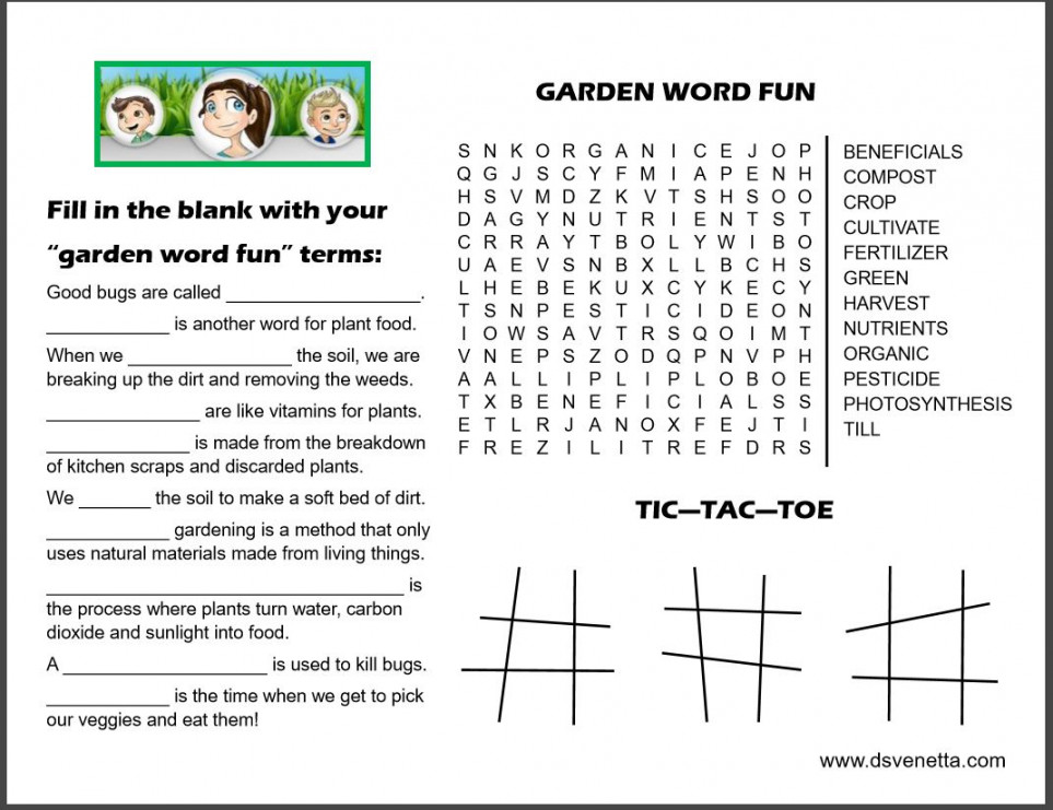 Activity Sheets from the Garden with Author D.S