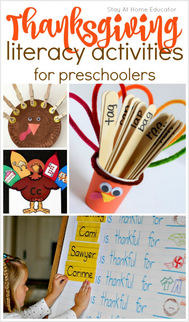 Awesome Thanksgiving Literacy Activities for Preschoolers