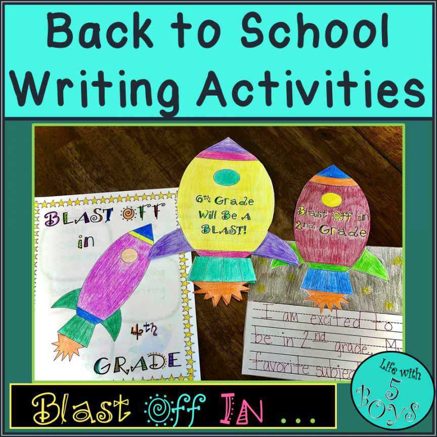 Back to School Activities Writing - Rocket Craft Blast Off IN