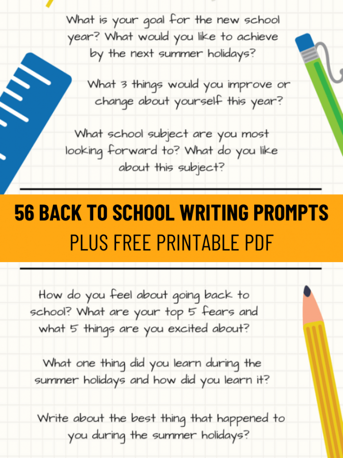 Back To School Writing Prompts (Free Printable)