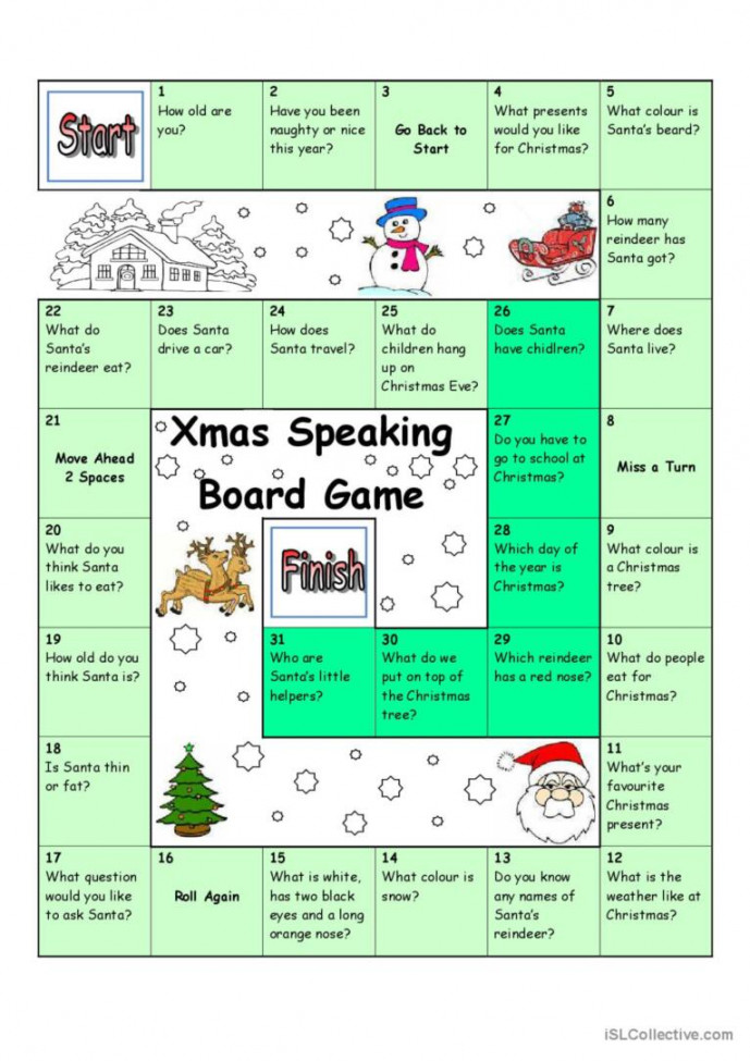 Board Game - Christmas & Santa gener: English ESL worksheets pdf