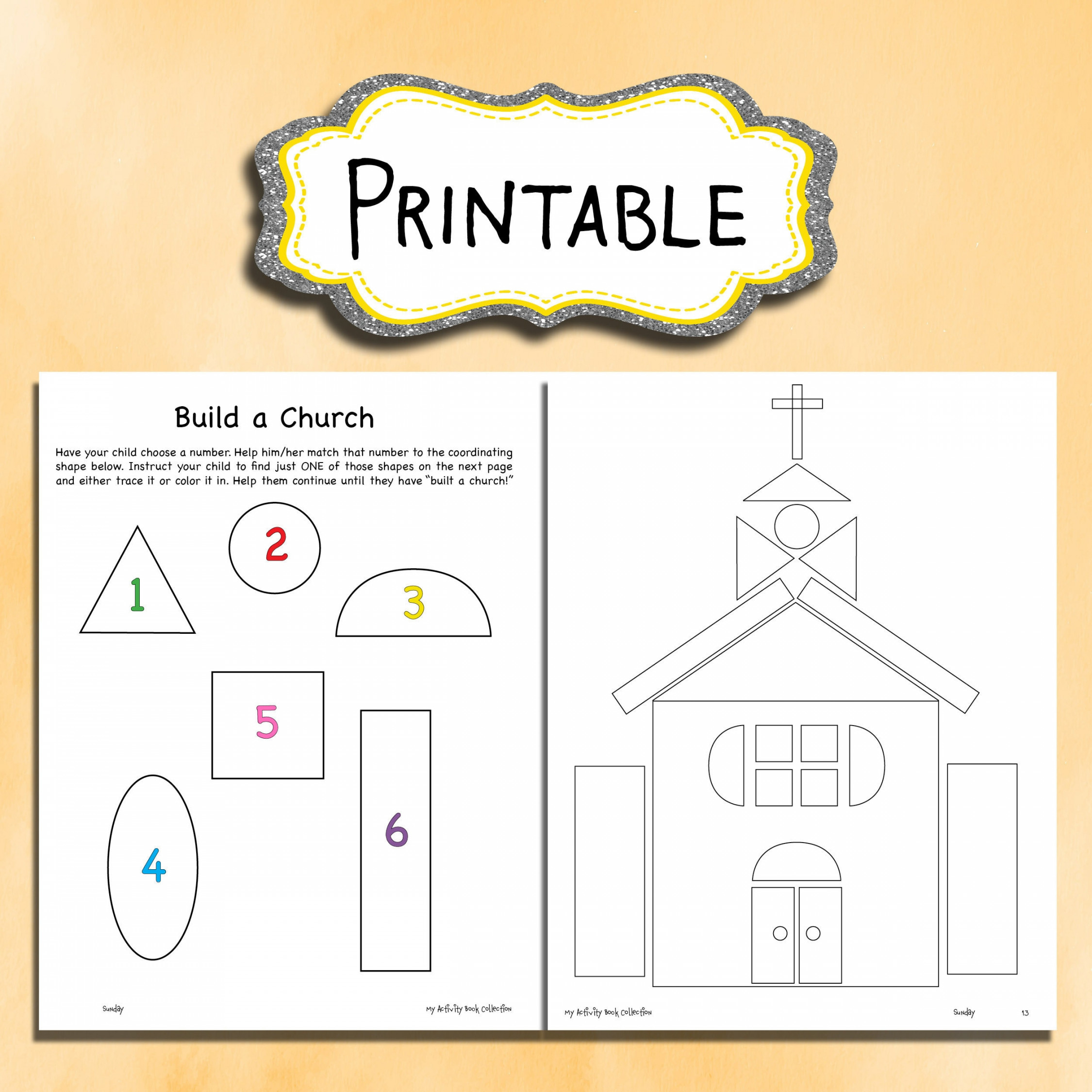 Build a Church Printable Worksheet for Kids NONDENOMINATIONAL