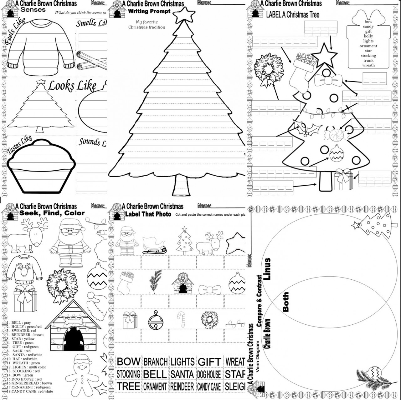 Charlie Brown Christmas Book Study Companion Reading Comprehension Quiz