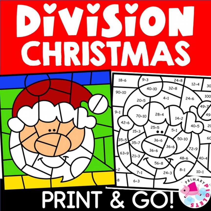 CHRISTMAS COLOR BY NUMBER CODE DIVISION FACTS WORKSHEETS  Made By