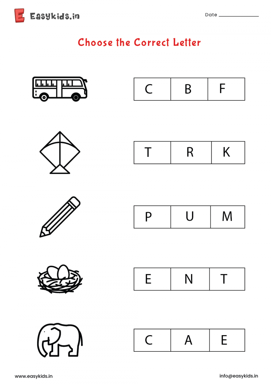 Circle the Correct Alphabet worksheet