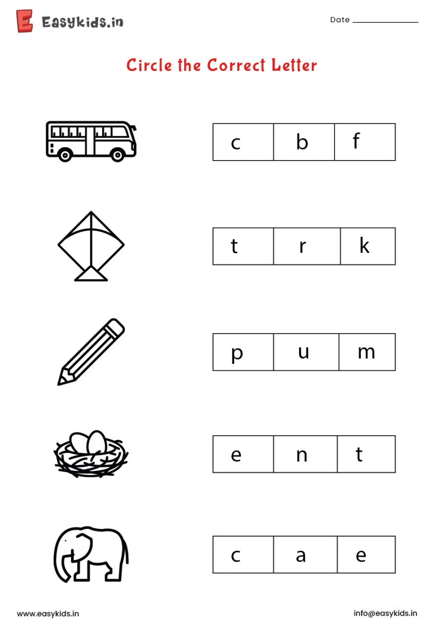 Circle the First Letter worksheet