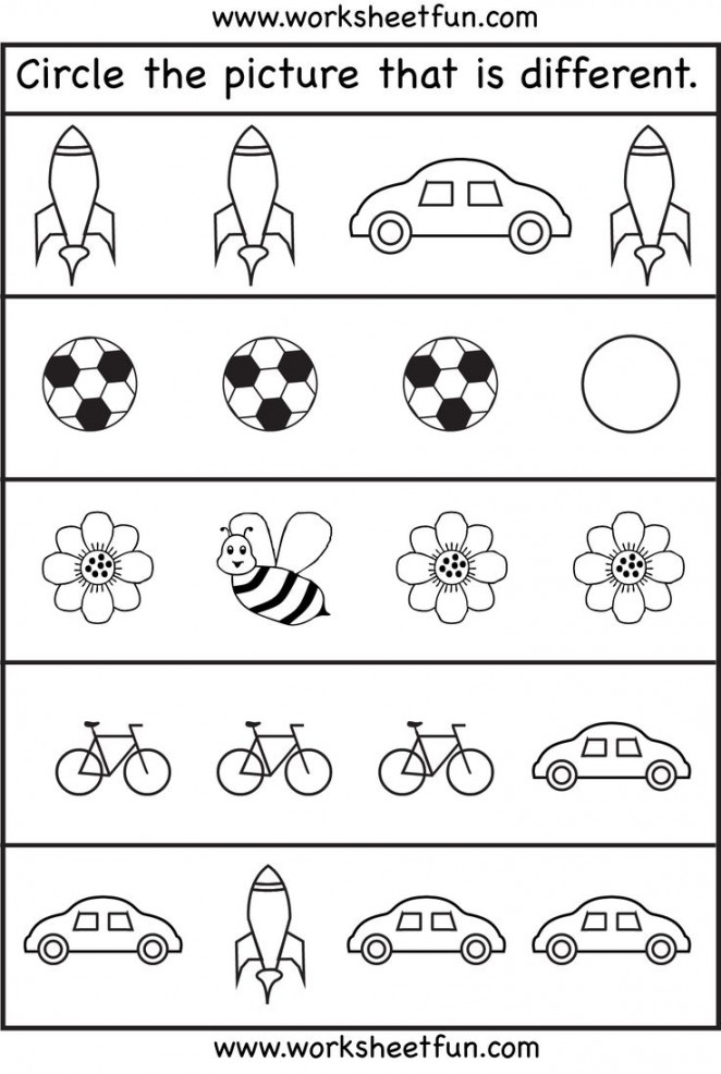 Circle the picture that is different –  Worksheets / FREE