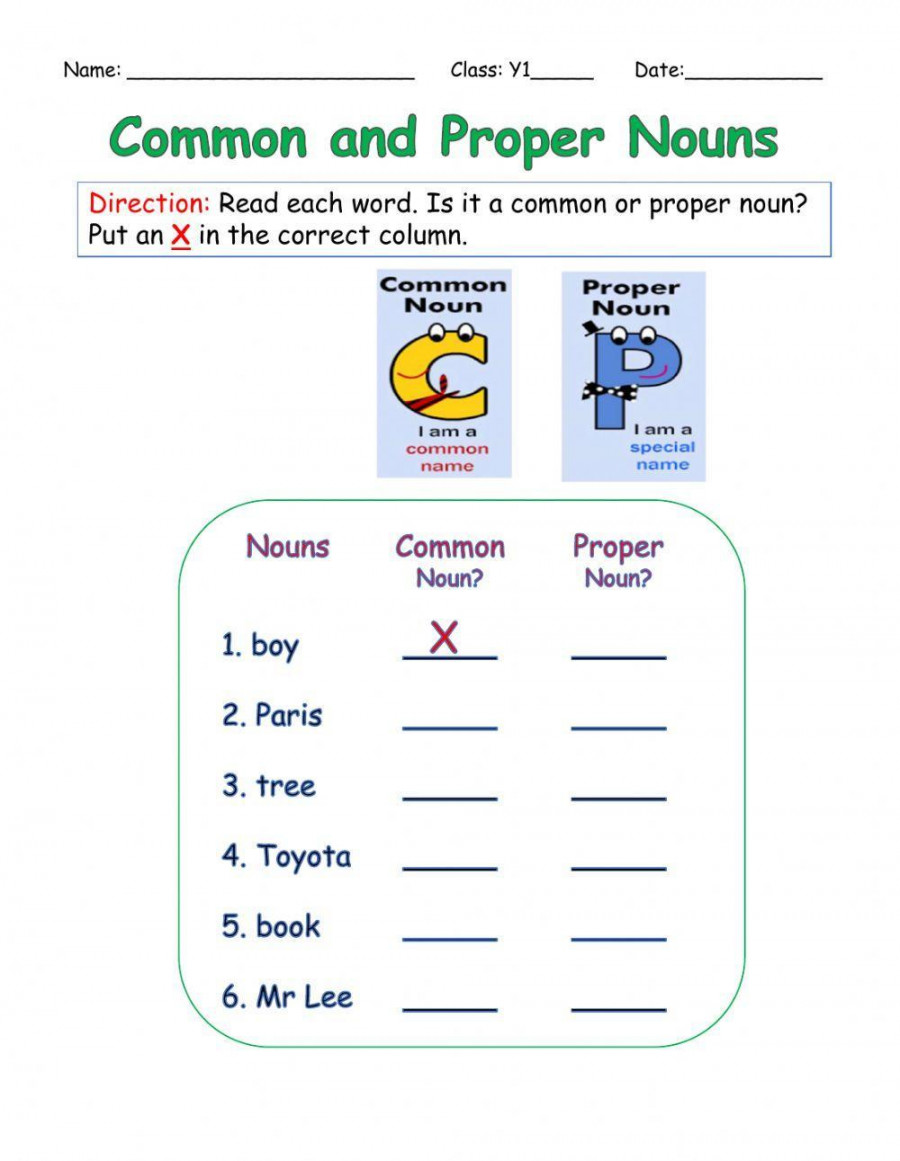 Common and Proper Nouns online worksheet for Grade   Live Worksheets