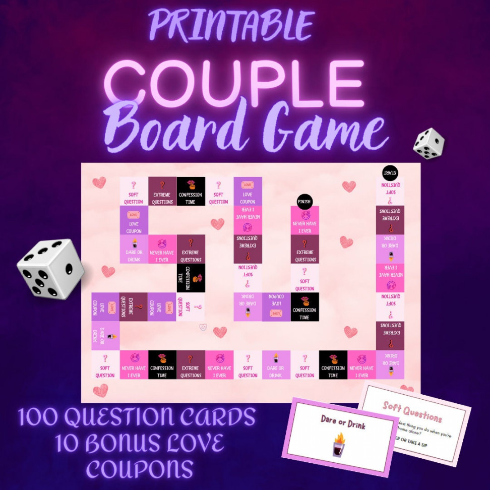 Couple Board Game Printable Board Game Couple Drink Game - Etsy