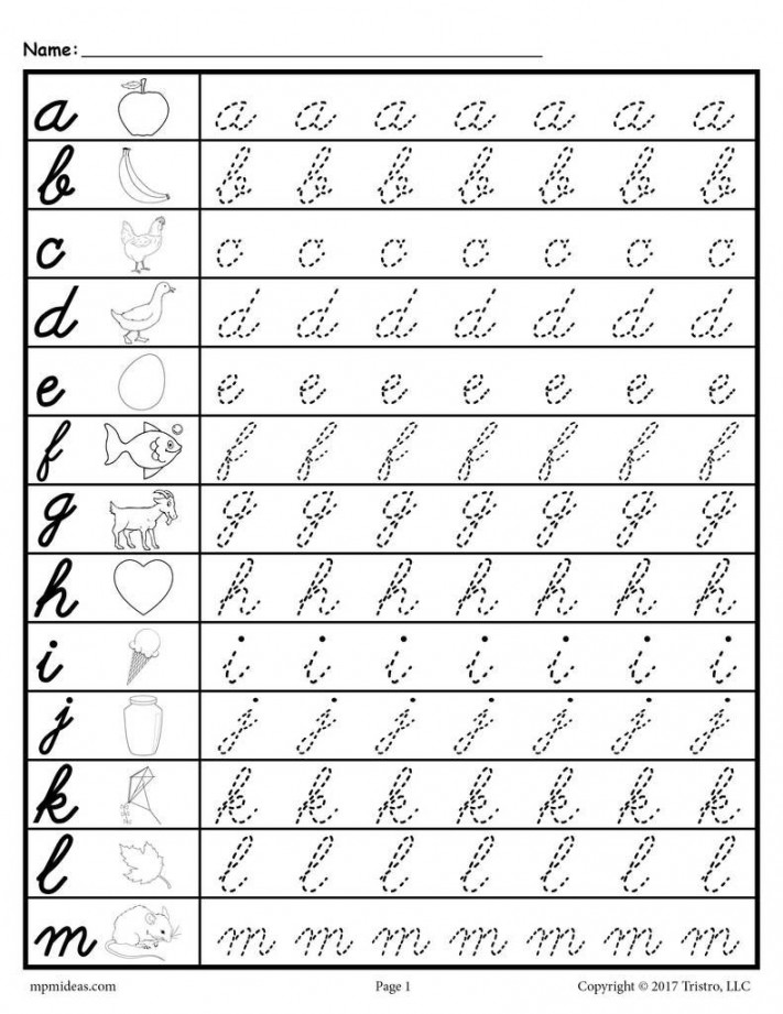 Cursive Lowercase Letter Tracing Worksheets!  Cursive writing